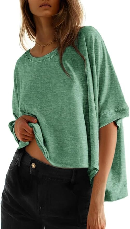 2026 Women's Solid Color Loose Oversized Basic T-Shirt