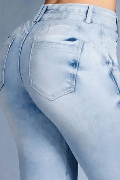 2022 Button Front Butt Lifting Flare Jeans