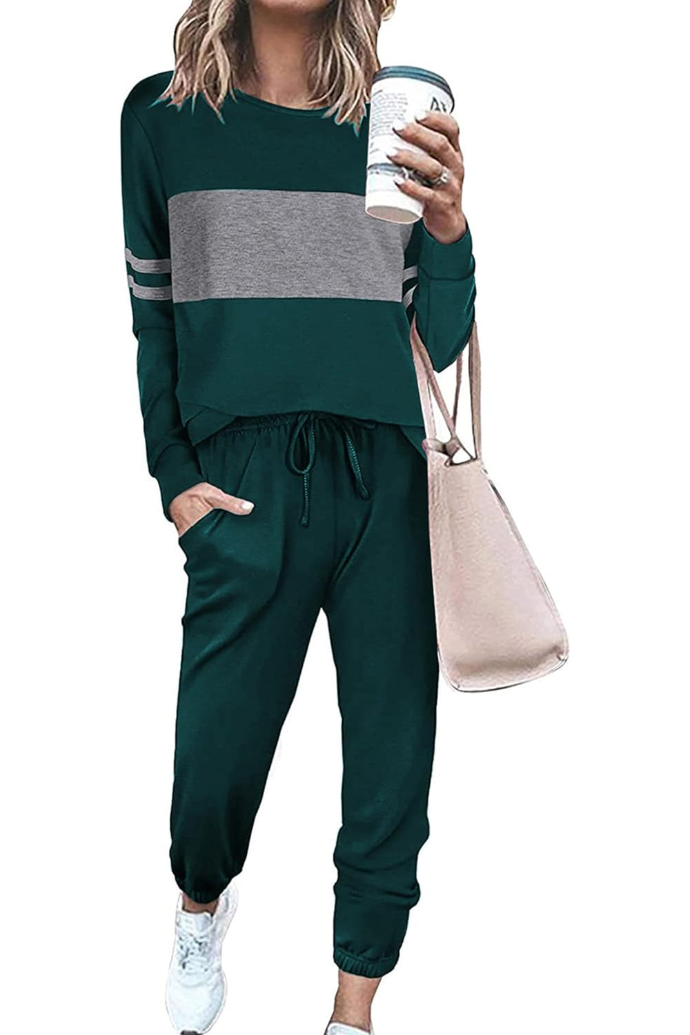 Casual Color Block 2-Piece Loungewear Set  ( Big Savings!!!)