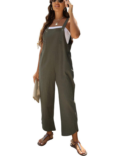2024 NEW-Women's Sleeveless Overalls Loose Wide Leg Jumpsuit (BUY 2 FREE SHIPPING)