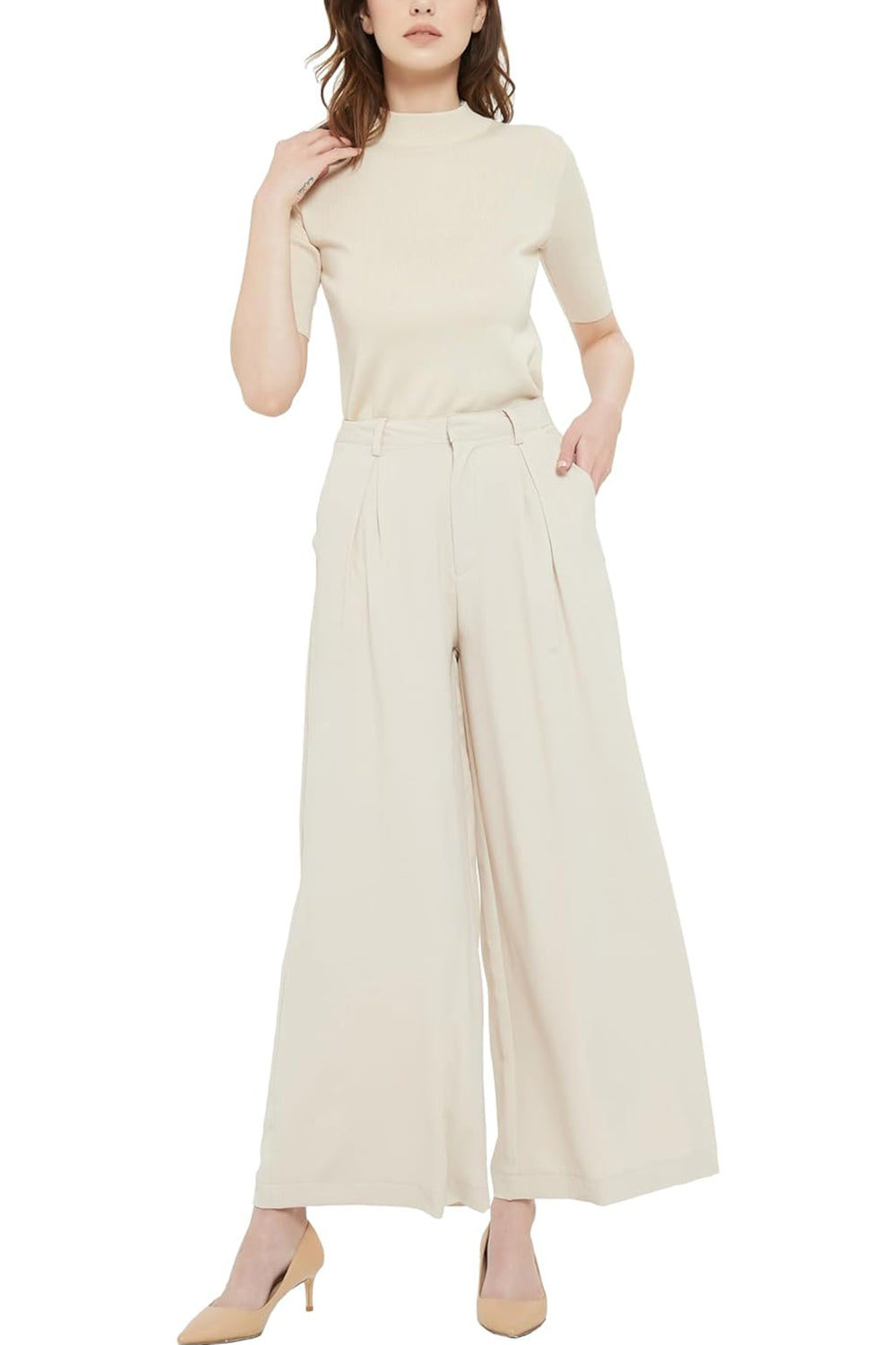 Women High Waist Casual Wide Leg Long Palazzo Pants Trousers (⏰ 30% OFF TODAY)