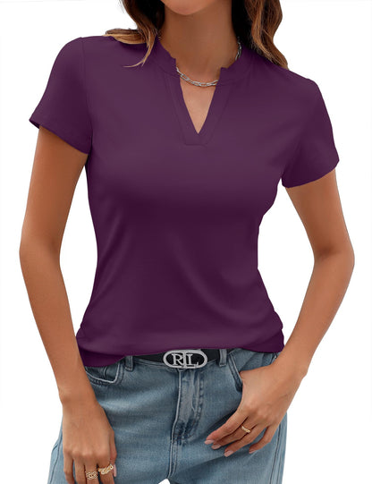 ✨Women's V Neck T-Shirts 2025 Slim Fit Basic Tops for Work