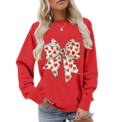 Valentines Day Heart Bow Sweatshirt