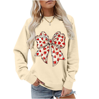 Valentines Day Heart Bow Sweatshirt
