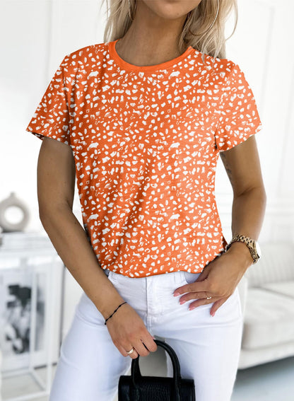 ✨Women's Polka Dot Print Short Sleeve T-Shirt