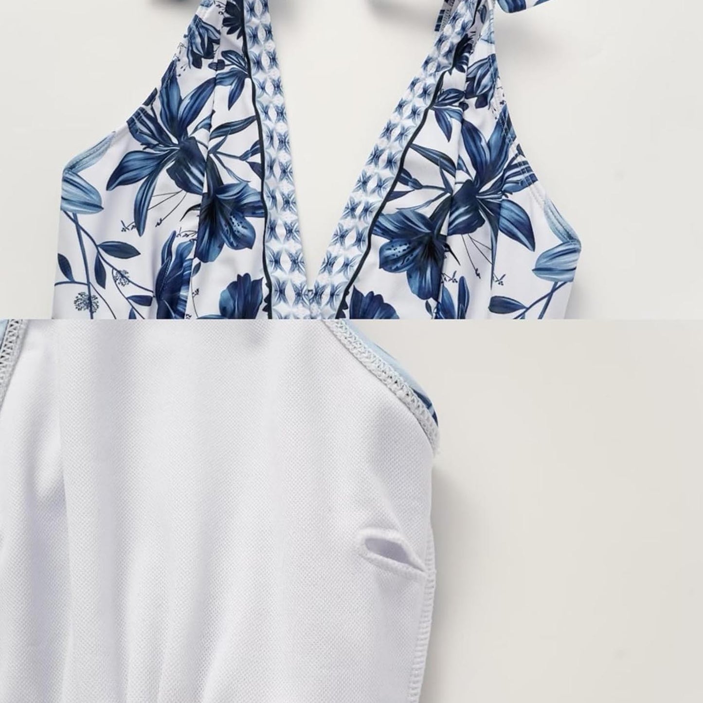 ✨Women Adjustable Shoulder Strip Plant Prints One Piece Swimsuit and Skirt/Sarong