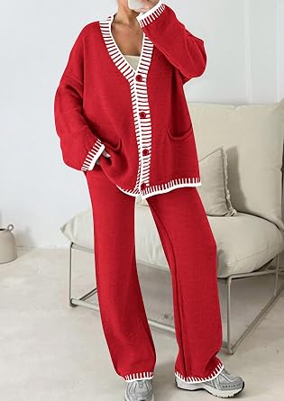Women 2 Piece Knit Lounge Matching Set