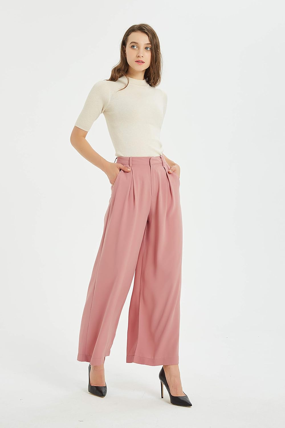Women High Waist Casual Wide Leg Long Palazzo Pants Trousers (⏰ 30% OFF TODAY)