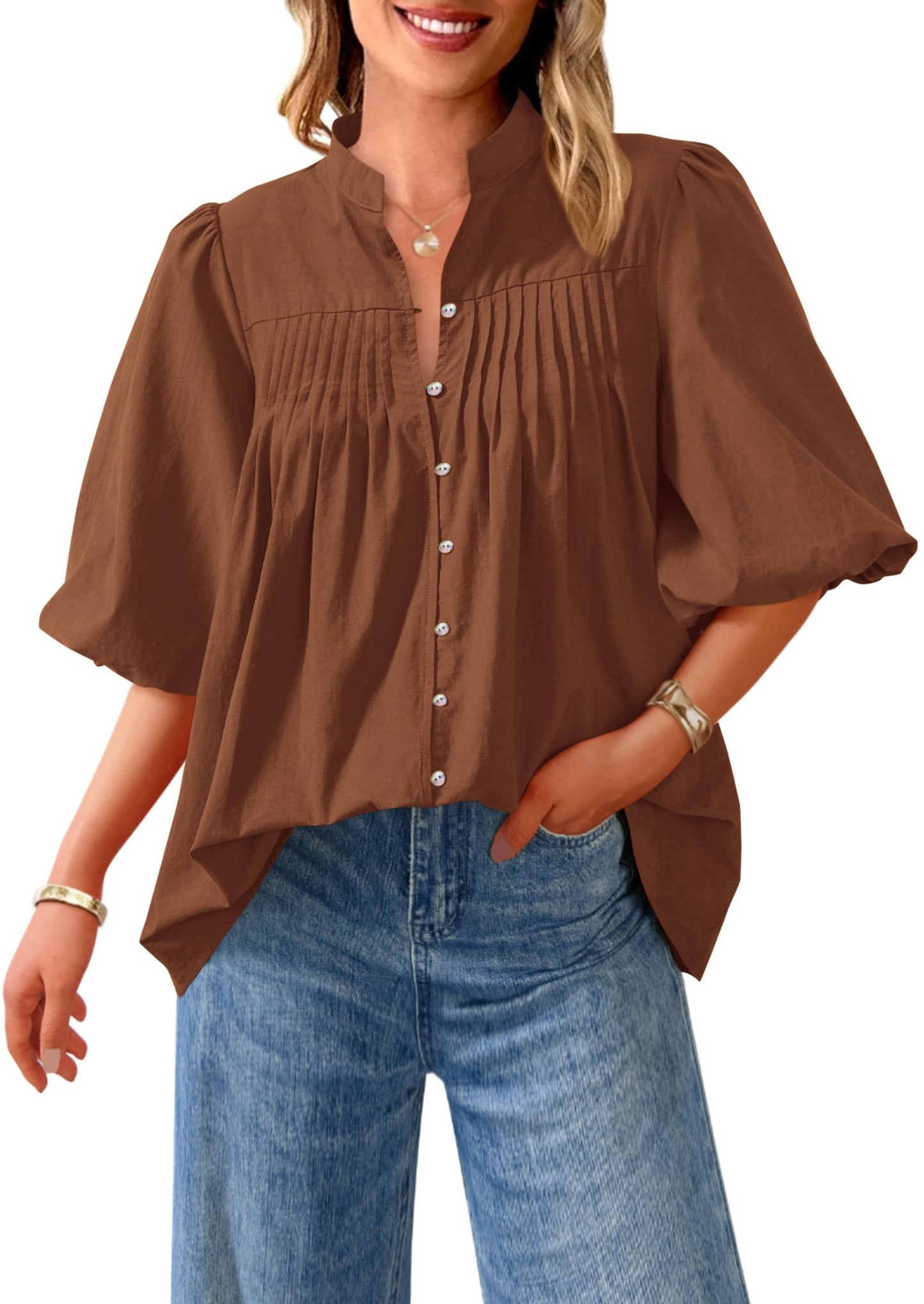 ✨Women's 2025 Summer Short Lantern Sleeve Tops