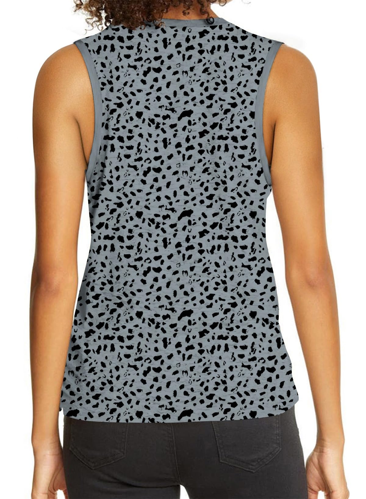 ✨Women's Leopard Print Round Neck Sleeveless Tank Top