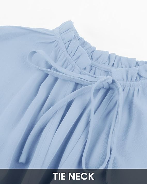 ✨Women's Tie Neck High Waist Layered Ruffle Waist Mini Dress