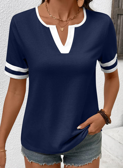 ⏰Hot Sale-Women's Casual Colorblock V-neck T-Shirt