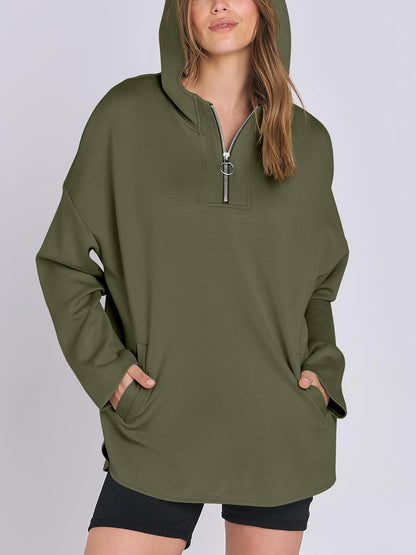 ✨Women's Oversized Quarter Zip Tunic Hoodie (Buy 2 Free Shipping)
