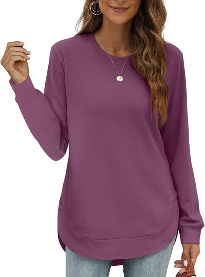 Women's Sweatshirt Crewneck Curved Hem(Buy 2 Free Shipping)