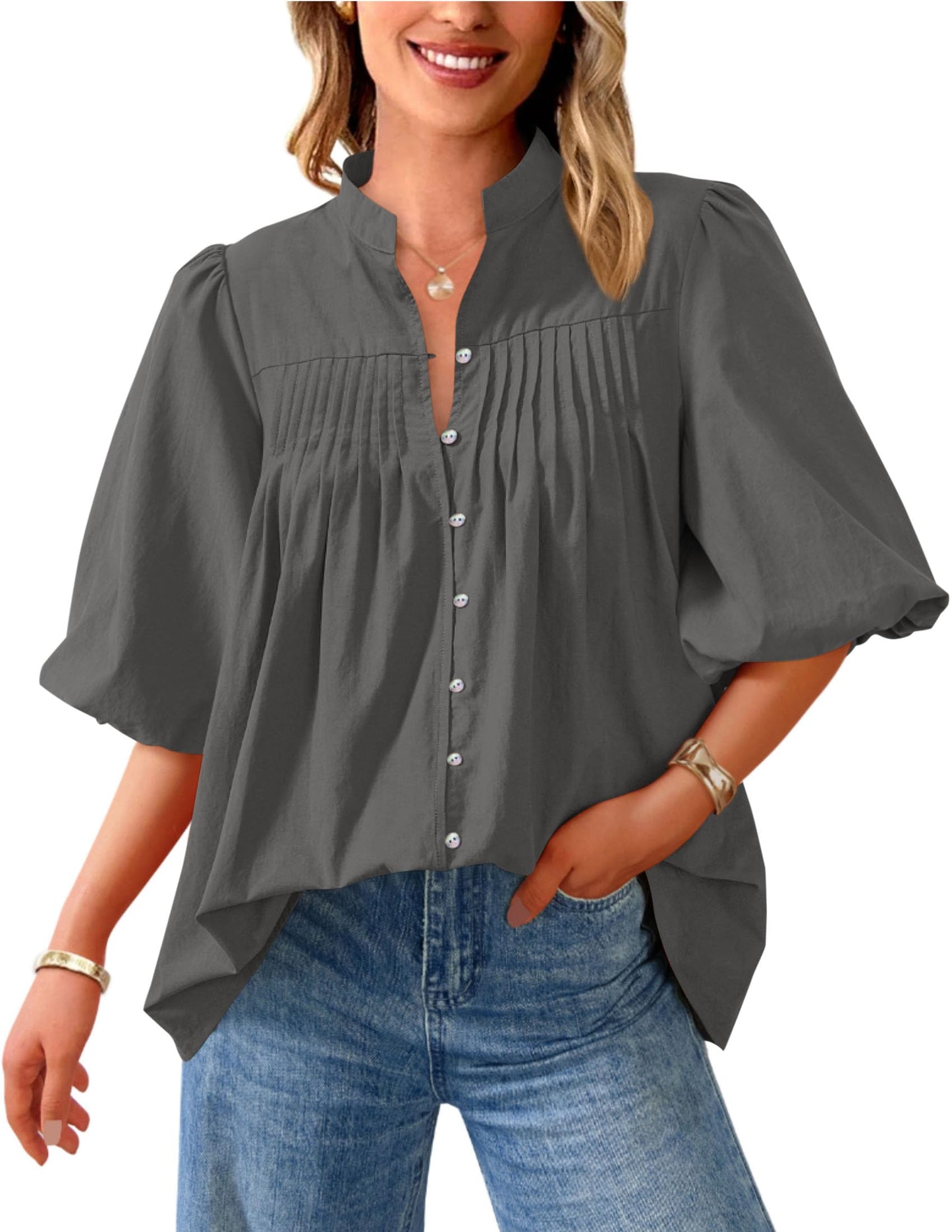✨Women's 2025 Summer Short Lantern Sleeve Tops