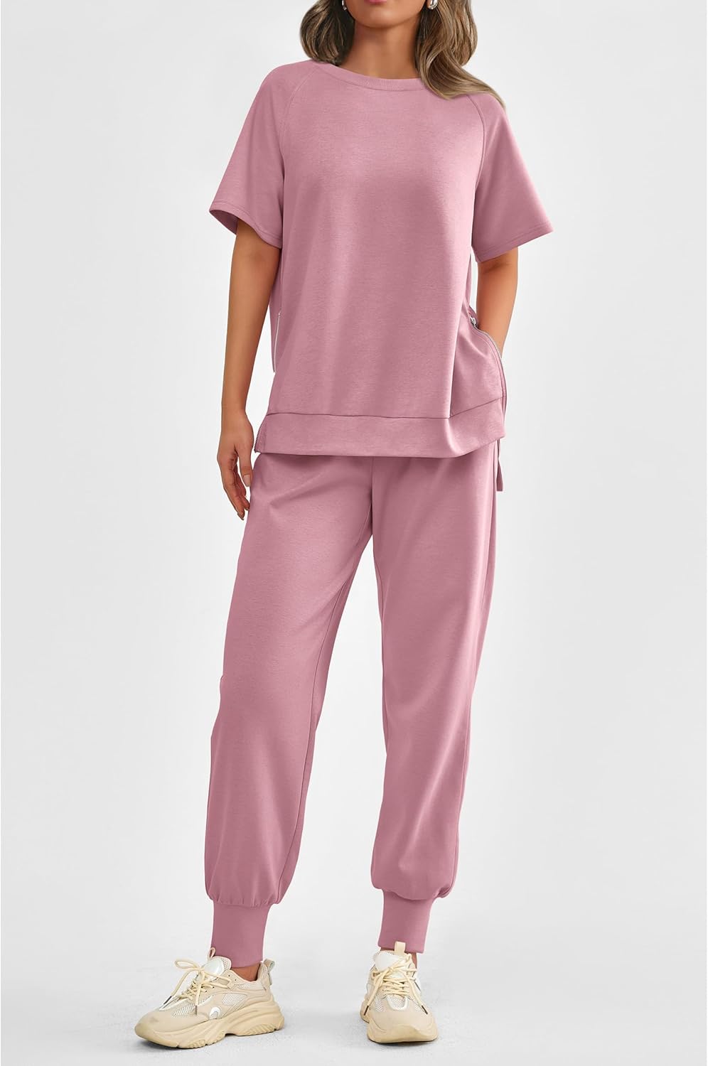 ✨Women's  2 Piece Outfit Tracksuits Casual Tops High Waisted Sweatpants Set