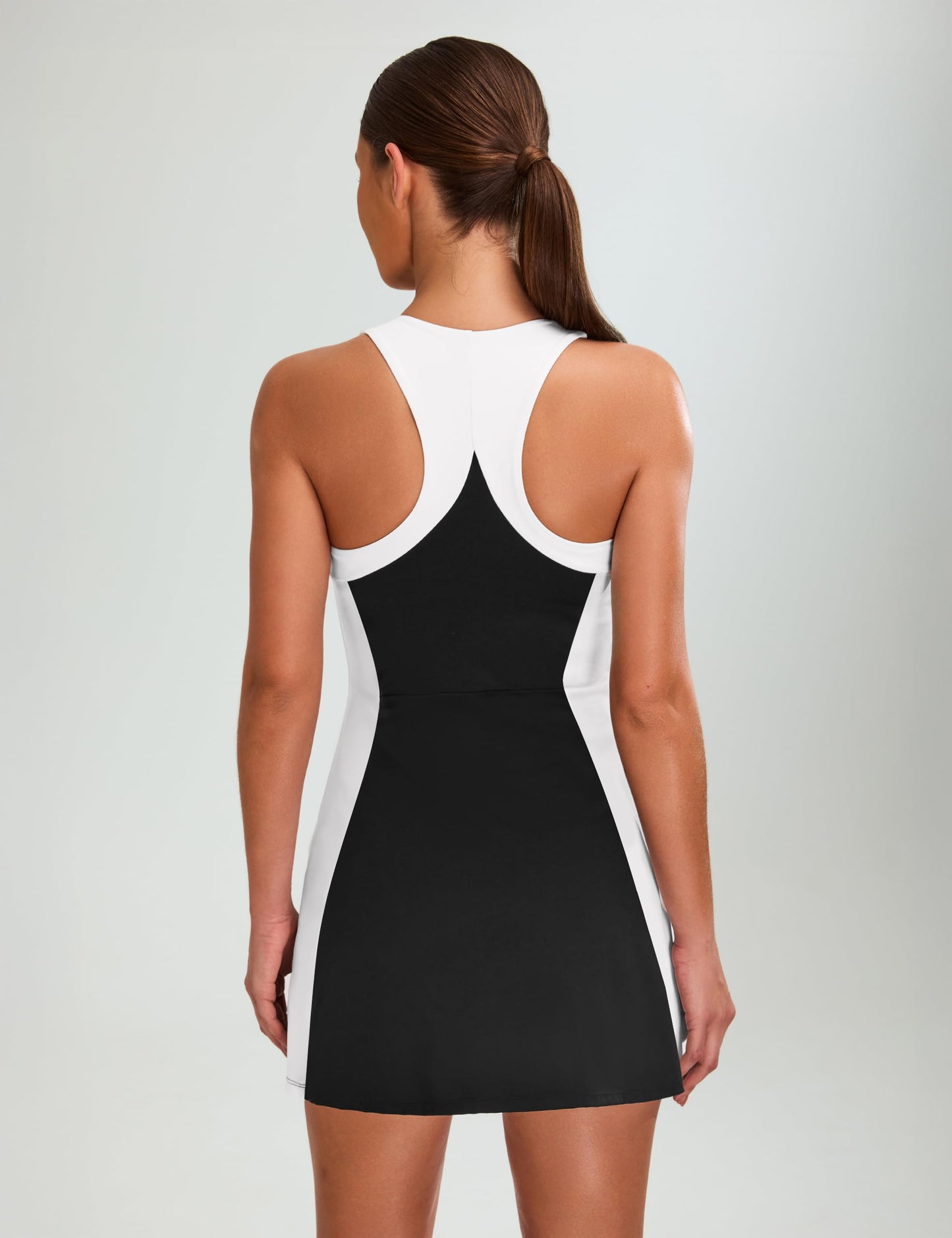 ✨Women Tennis Dress Casual Athletic Color Block Outfit Racerback Golf Separate Shorts