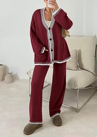 Women 2 Piece Knit Lounge Matching Set