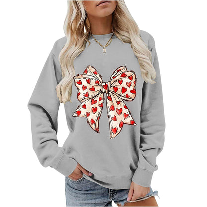 Valentines Day Heart Bow Sweatshirt