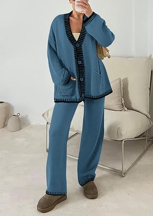 Women 2 Piece Knit Lounge Matching Set