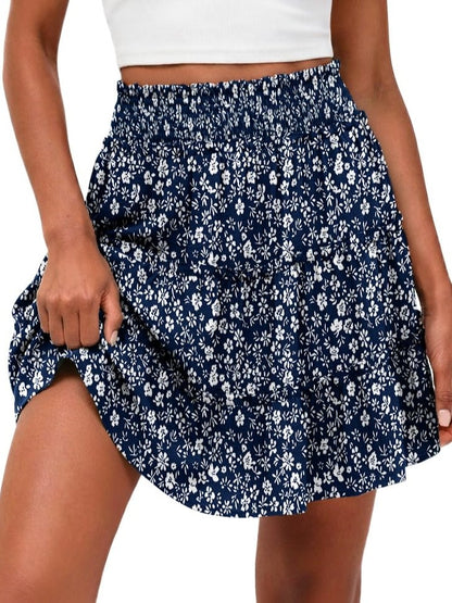 ⏰Hot Sale-Women's Casual High Waisted Ruffle Tiered Flowy Mini Skorts Skirts