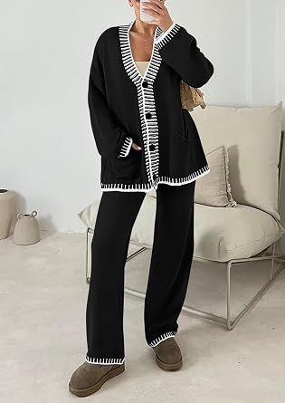Women 2 Piece Knit Lounge Matching Set