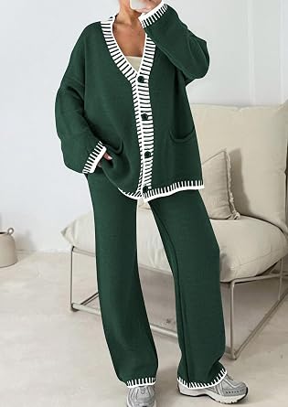 Women 2 Piece Knit Lounge Matching Set