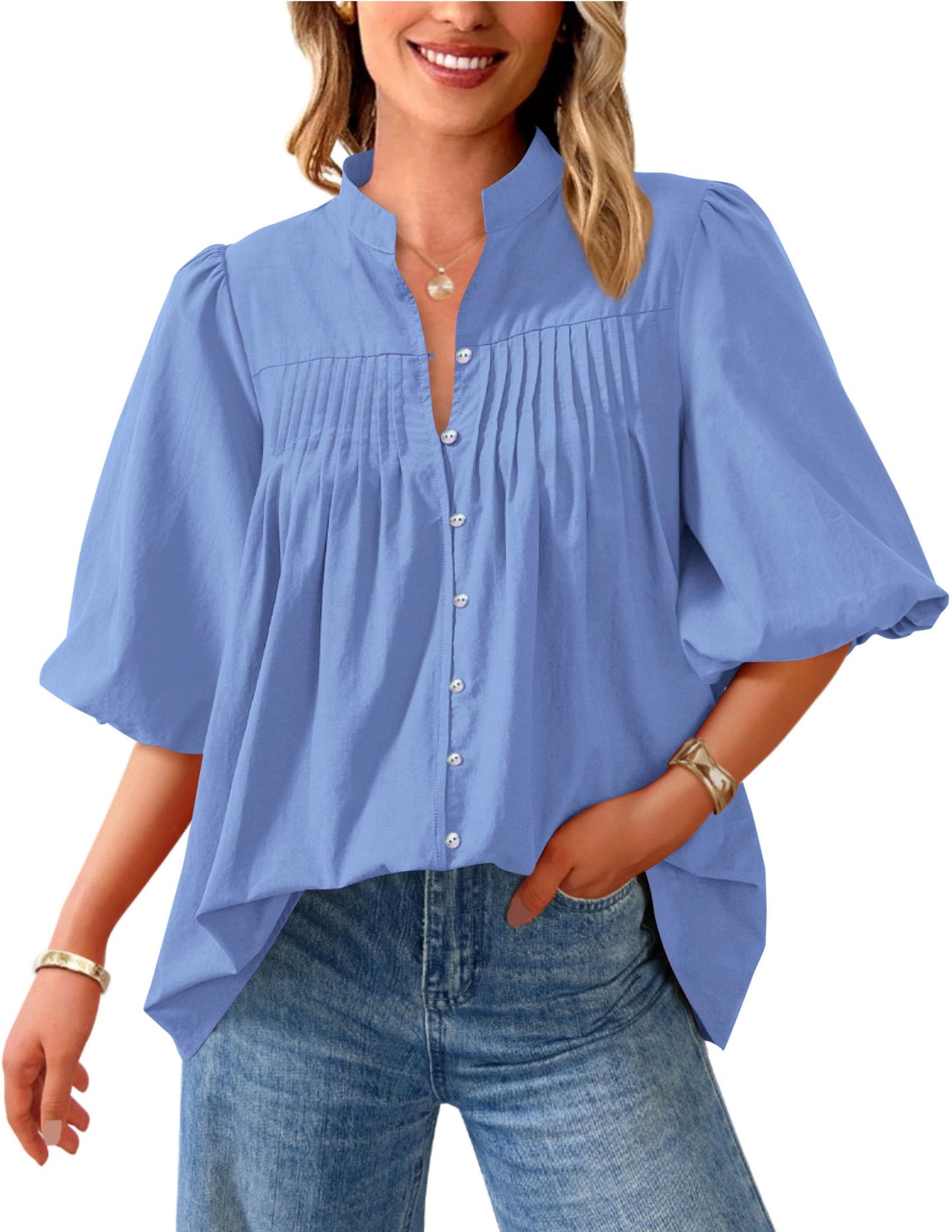 ✨Women's 2025 Summer Short Lantern Sleeve Tops
