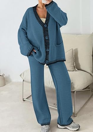 Women 2 Piece Knit Lounge Matching Set