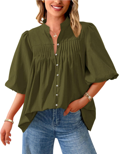 ✨Women's 2025 Summer Short Lantern Sleeve Tops