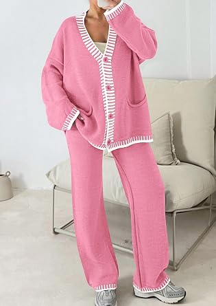 Women 2 Piece Knit Lounge Matching Set