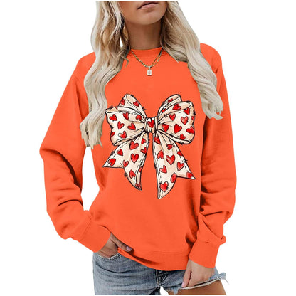 Valentines Day Heart Bow Sweatshirt