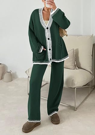 Women 2 Piece Knit Lounge Matching Set
