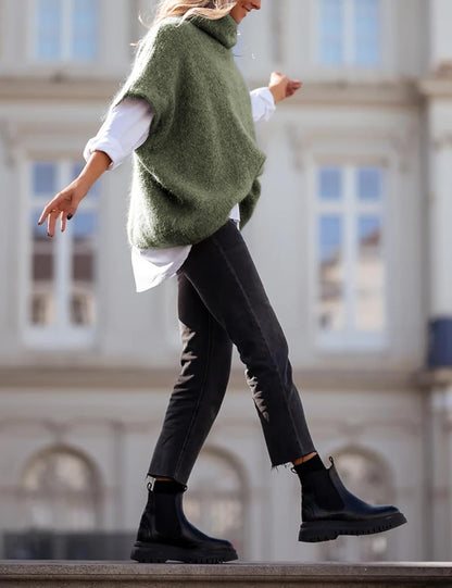 ✨Women's Turtleneck Cropped Bat Sleeve Knit Top