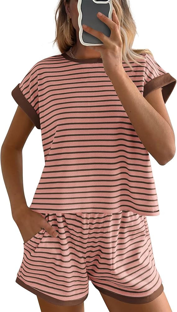 Womens Striped Knit Sets 2 Piece Outfits(Buy 2 Free Shipping)