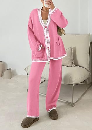 Women 2 Piece Knit Lounge Matching Set