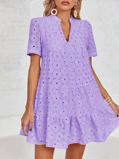 Women’s Lace Dresses Eyelet Casual Flowy Babydoll Swing