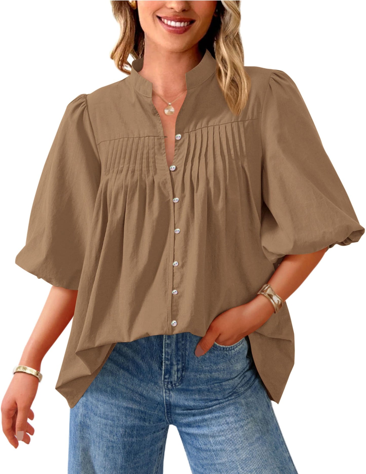 ✨Women's 2025 Summer Short Lantern Sleeve Tops