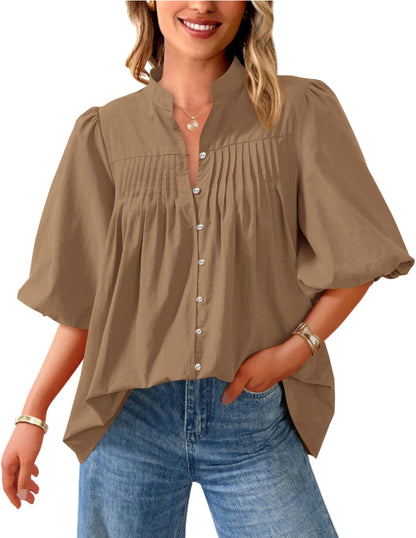 ✨Women's 2025 Summer Short Lantern Sleeve Tops