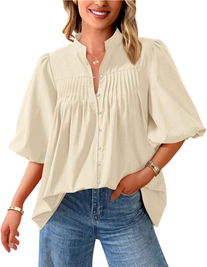 ✨Women's 2025 Summer Short Lantern Sleeve Tops