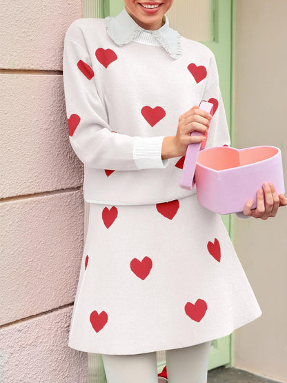 ⏰Hot Sale-Women's Skirt 2 Piece Long Sleeve Crewneck Sweaters