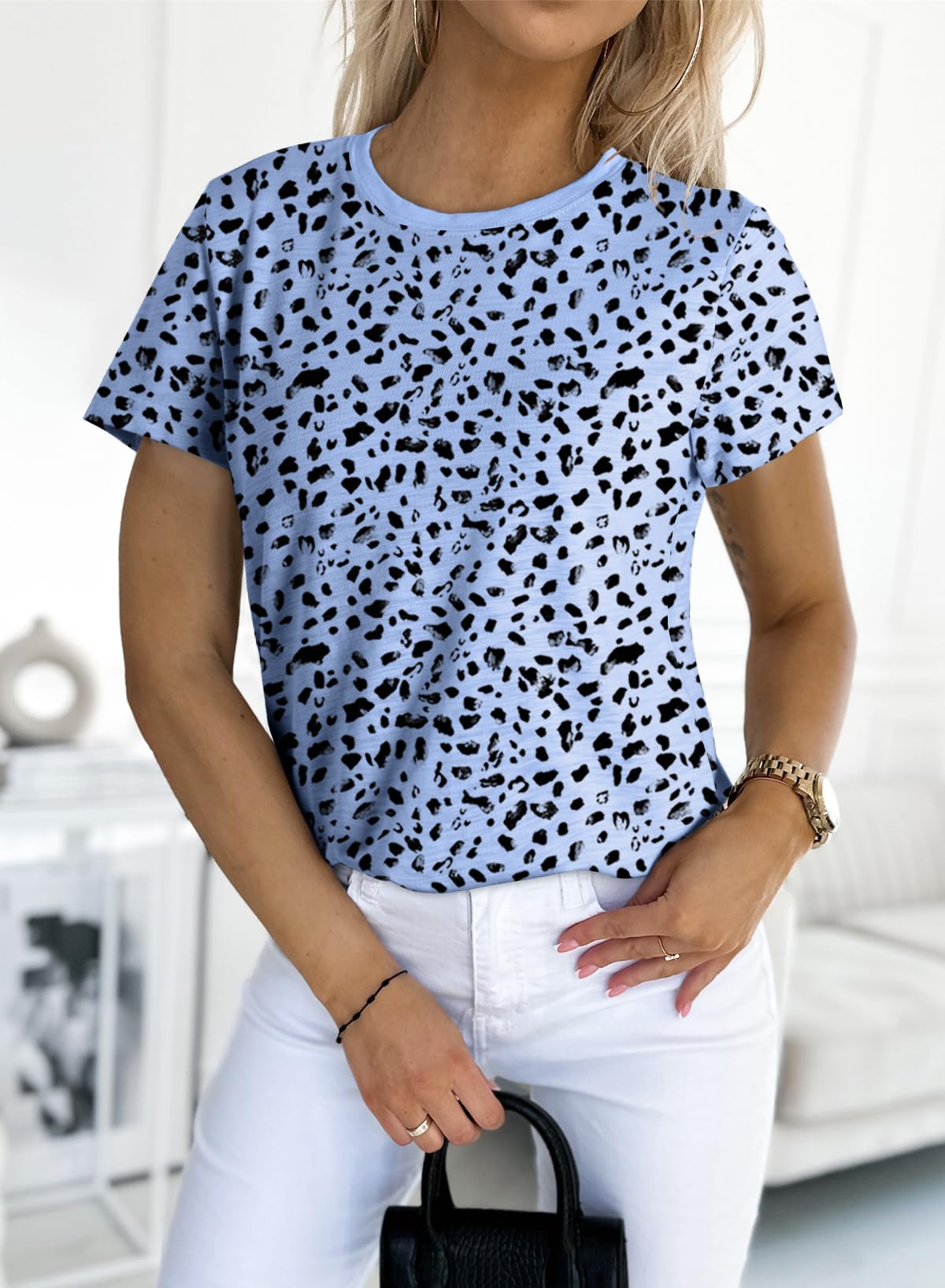 ✨Women's Polka Dot Print Short Sleeve T-Shirt