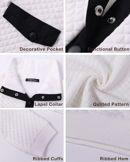 Women Fashion Quilted Pattern Lightweight Zipper Long Sleeve Plain Casual Ladies Sweatshirts