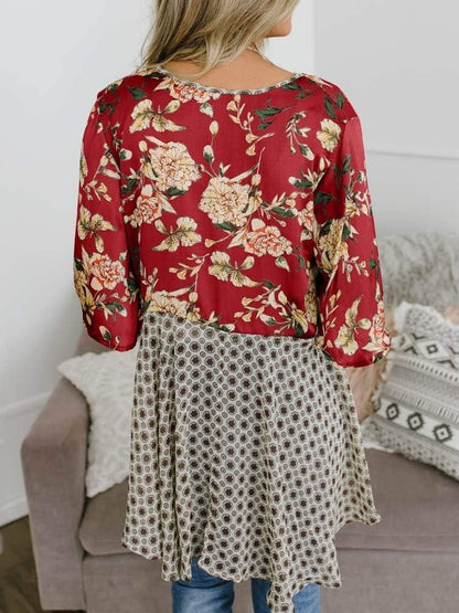 ⏰Hot Sale-Women's Floral Kimono Ruffle Sleeve Tie Cardigans Flowy Boho Loose Cover Ups