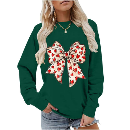 Valentines Day Heart Bow Sweatshirt