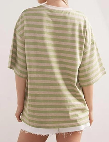 HOT SALE-Women's Striped Color Block T-Shirt (BUY 2 FREE SHIPPING)