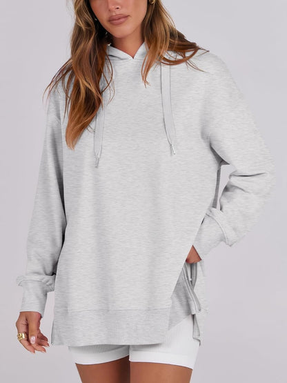 Women's Oversized Side Zip Pullover Hoodie