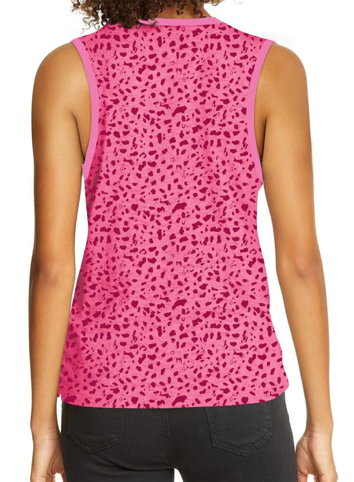 ✨Women's Leopard Print Round Neck Sleeveless Tank Top