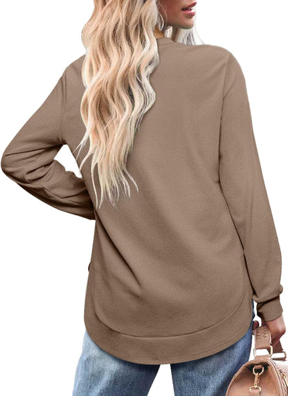 Women's Sweatshirt Crewneck Curved Hem(Buy 2 Free Shipping)