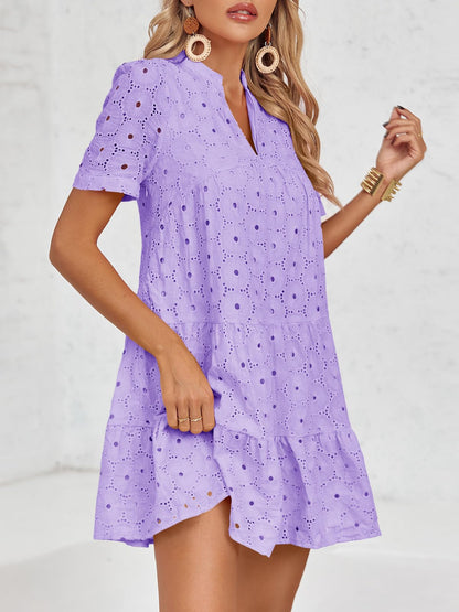 Women’s Lace Dresses Eyelet Casual Flowy Babydoll Swing
